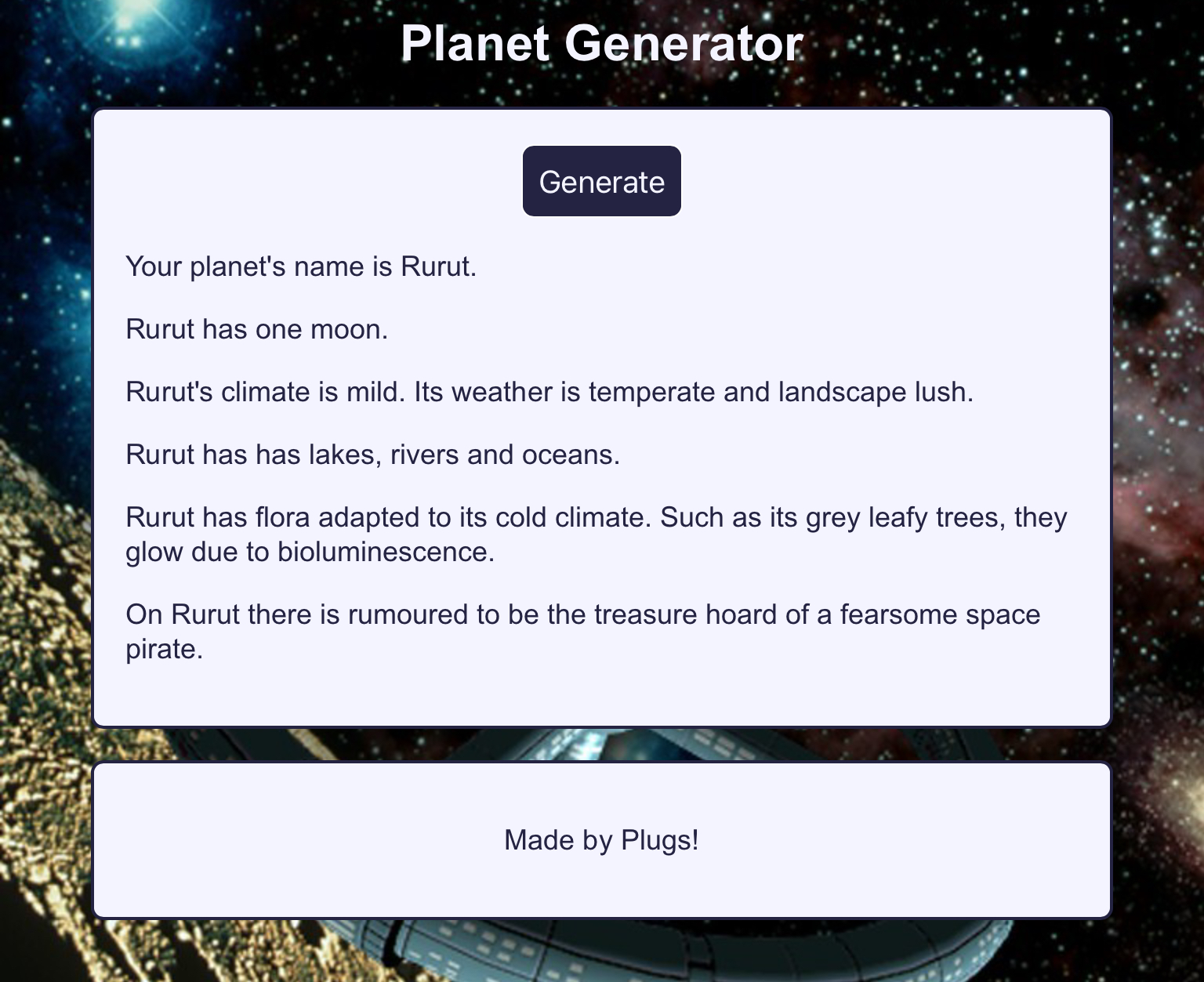 An example of a generated planet